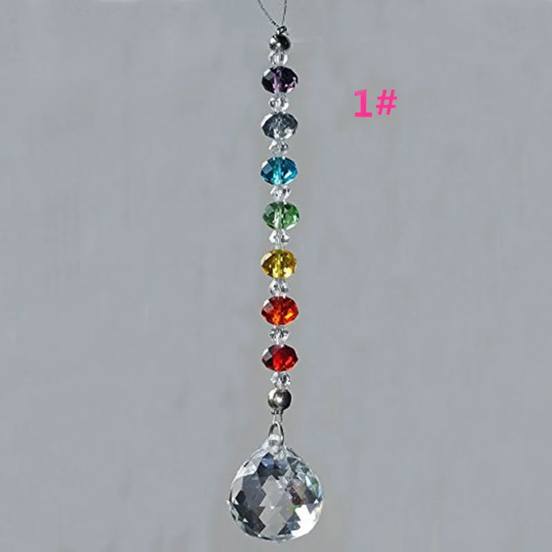 20mm Crystal Ball Prism Chakra Colors Rondelle Beads Pendant Rainbow Maker Suncatcher Home Garden Decoration 1PCS sun catcher,crystal pendant,sun catchers