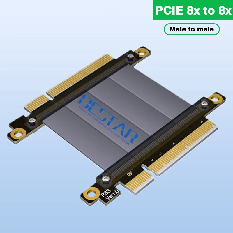 pci-e-x8-para-x8-adaptador-riser-cabo-de-extensao-do-cartao-pcie-8x-macho-64gbps-personalizado