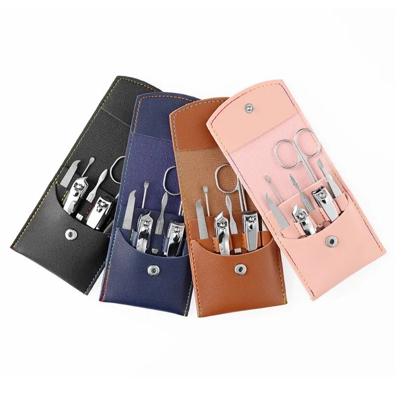 Nail Clipper Set 7 Piece Folding Bag Nail Clippers Portable Household Diagonal Ear Spoon