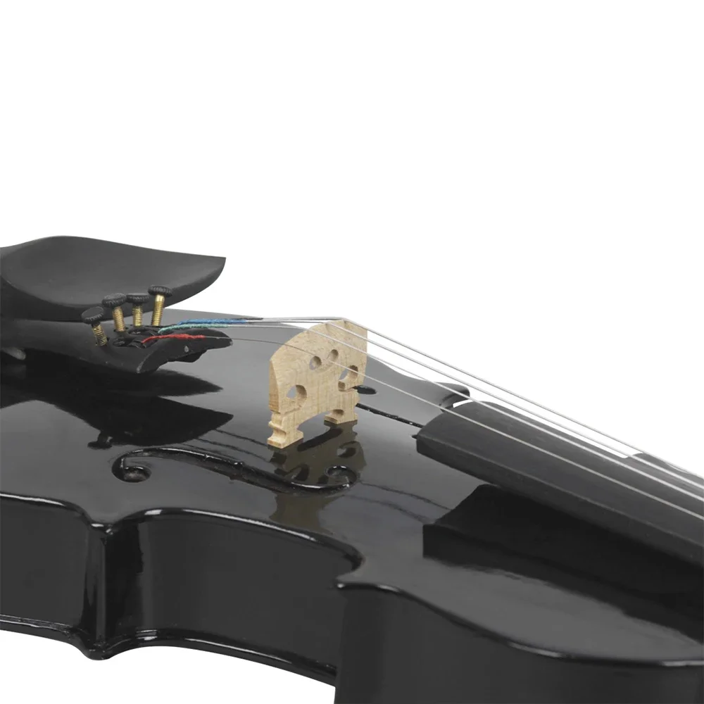 Black 1/8 Violin High Quality String Instrument Solid Wood Acoustic Fiddle With Box Musical Instrument Accessories Kids Gifts
