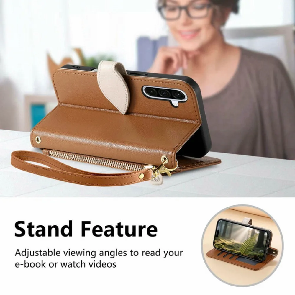 5G Leather Zipper Wallet Case for Samsung Galaxy - Premium Protective Cover