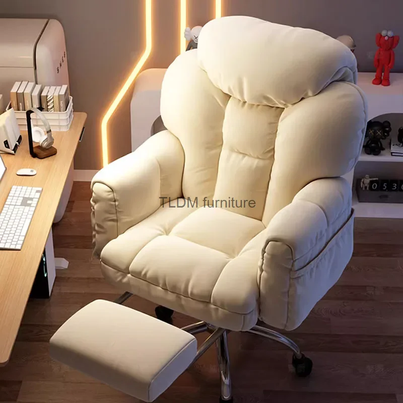 ErgonomicWheelsOfficeChairLeatherSwivelReclinerDesignerOffice