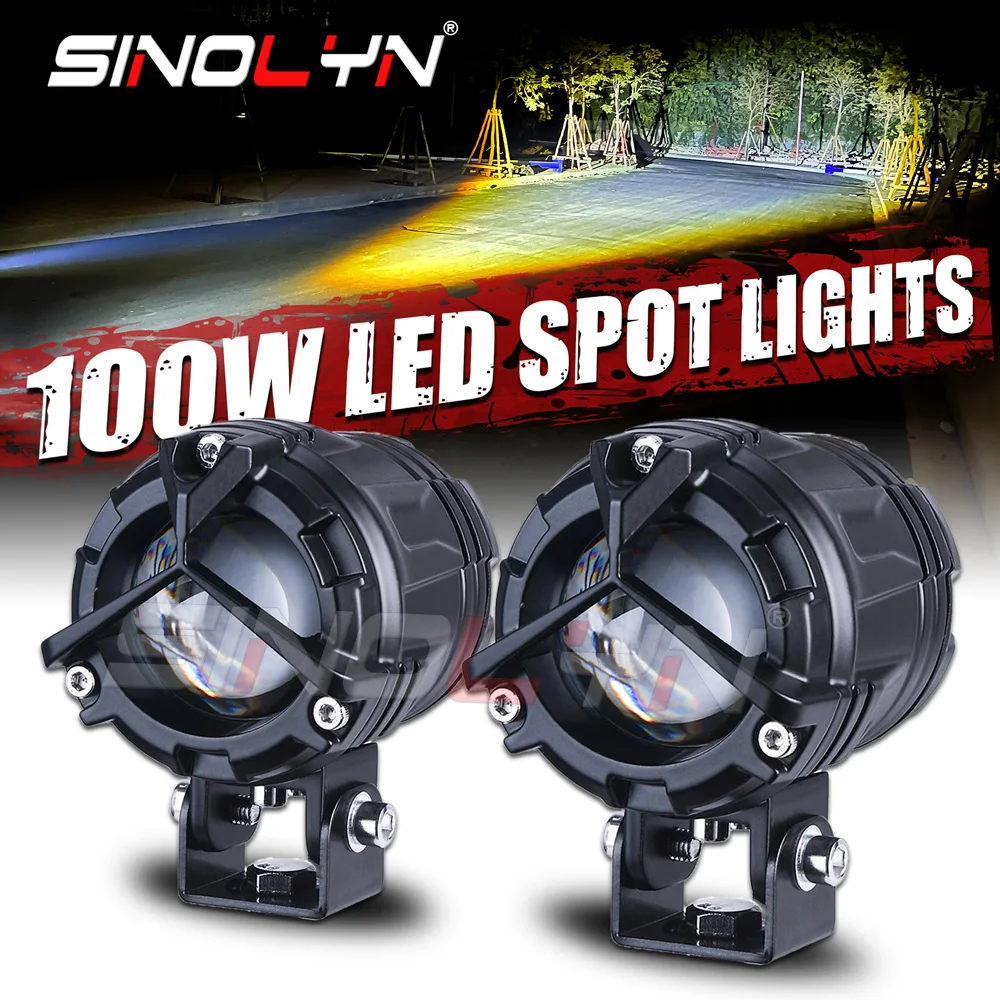 Sinolyn Auto LED-Scheinwerfer Fernlicht Linse Bi LED Nebels chein werfer  100w Motorrad Arbeits licht Fahr linse Auto Licht Zubehör Tuning -  AliExpress