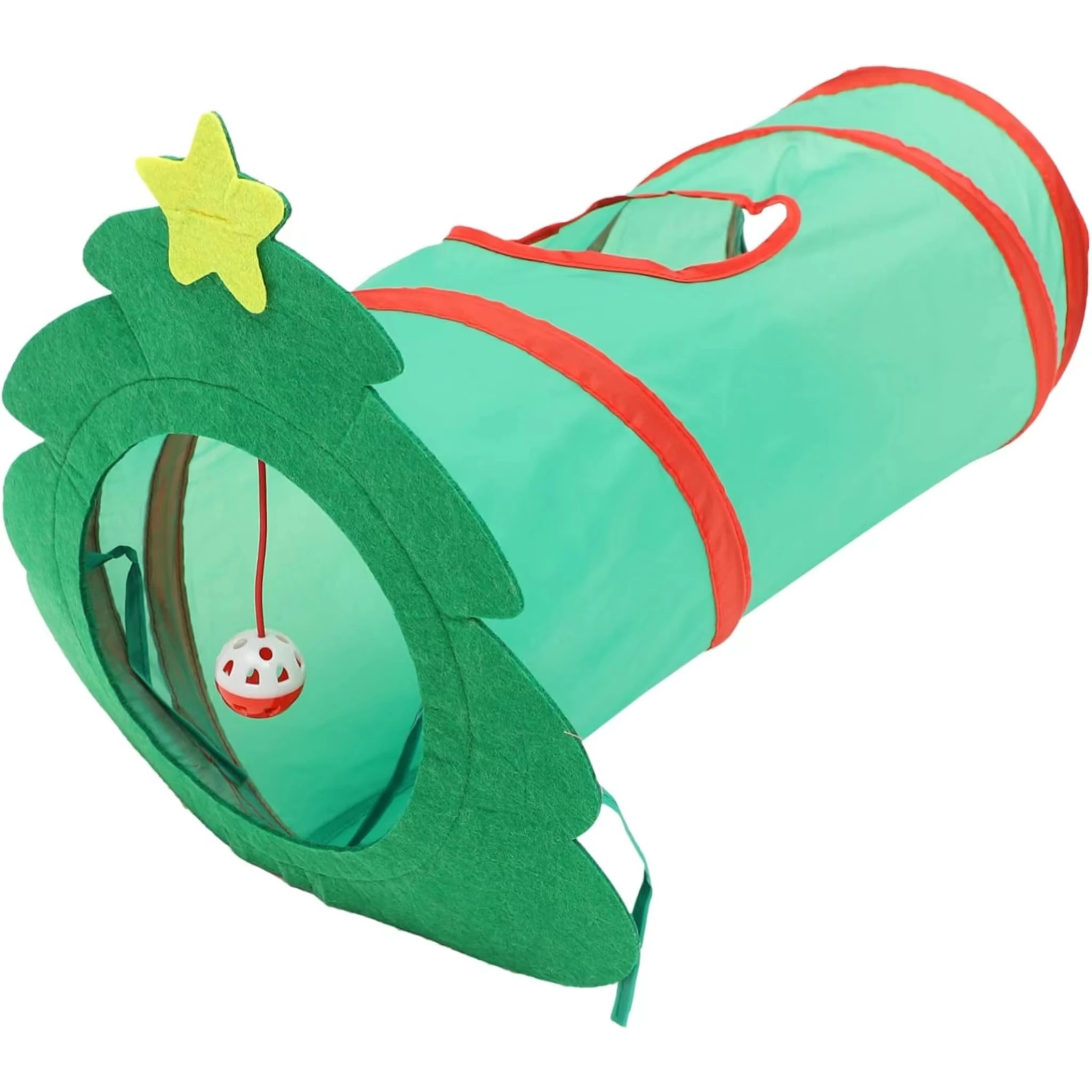 ChristmasTreePetHidingTunnelFoldableCatSleepingTunnelTubeToysCollapsibleTunnels