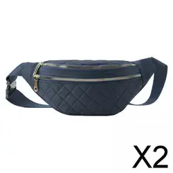 2xDurable Waist Fanny Pack Sling Backpack Bags Travel Wallet Lady Blue