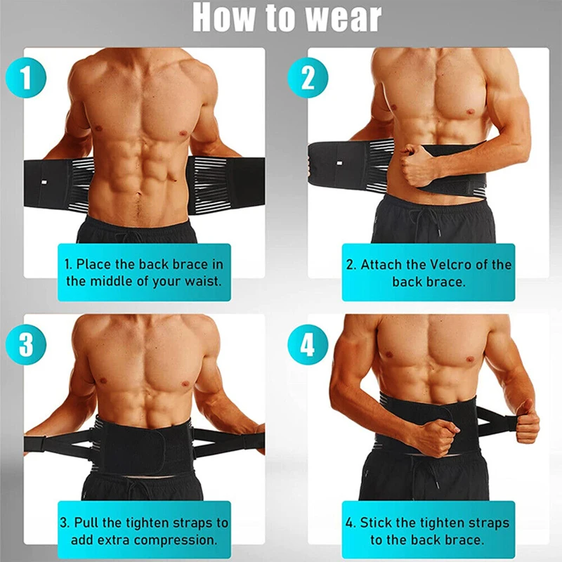 Adjustable Back Lumbar Support Belt with 6 Bone Waist Orthopedic Corset Men Spine Decompression Waist Trainer Back Pain Relief
