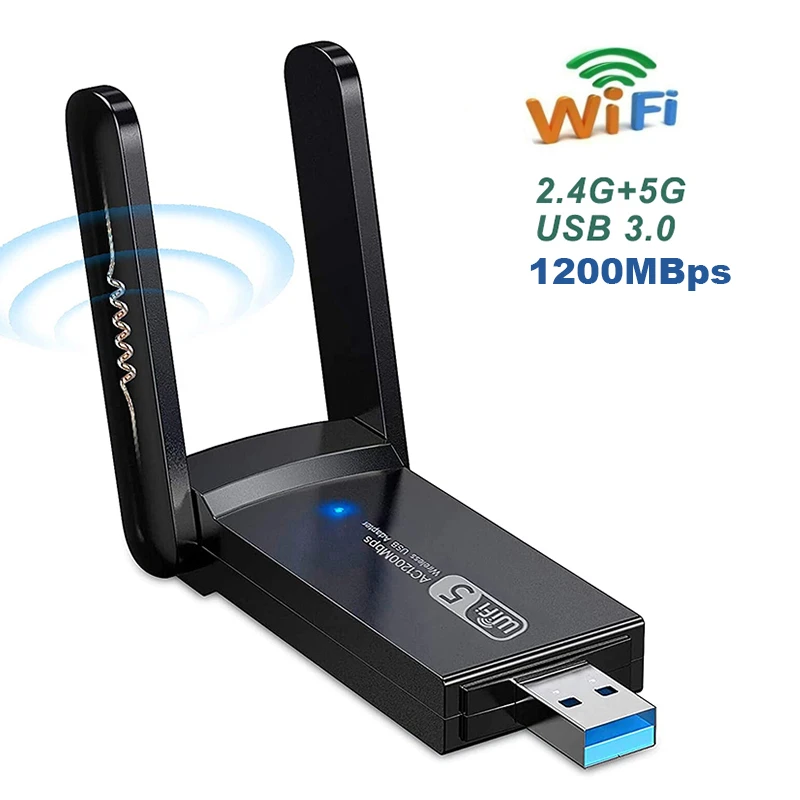 lan to mobile adapter JCKEL 1200Mbps USB Wifi 5.8GHz 2.4GHz USB Thu Wifi Card Mạng Không Dây Usb Wifi Tốc Độ Cao ăng Ten Wifi Thụ Thể lan to mobile adapter