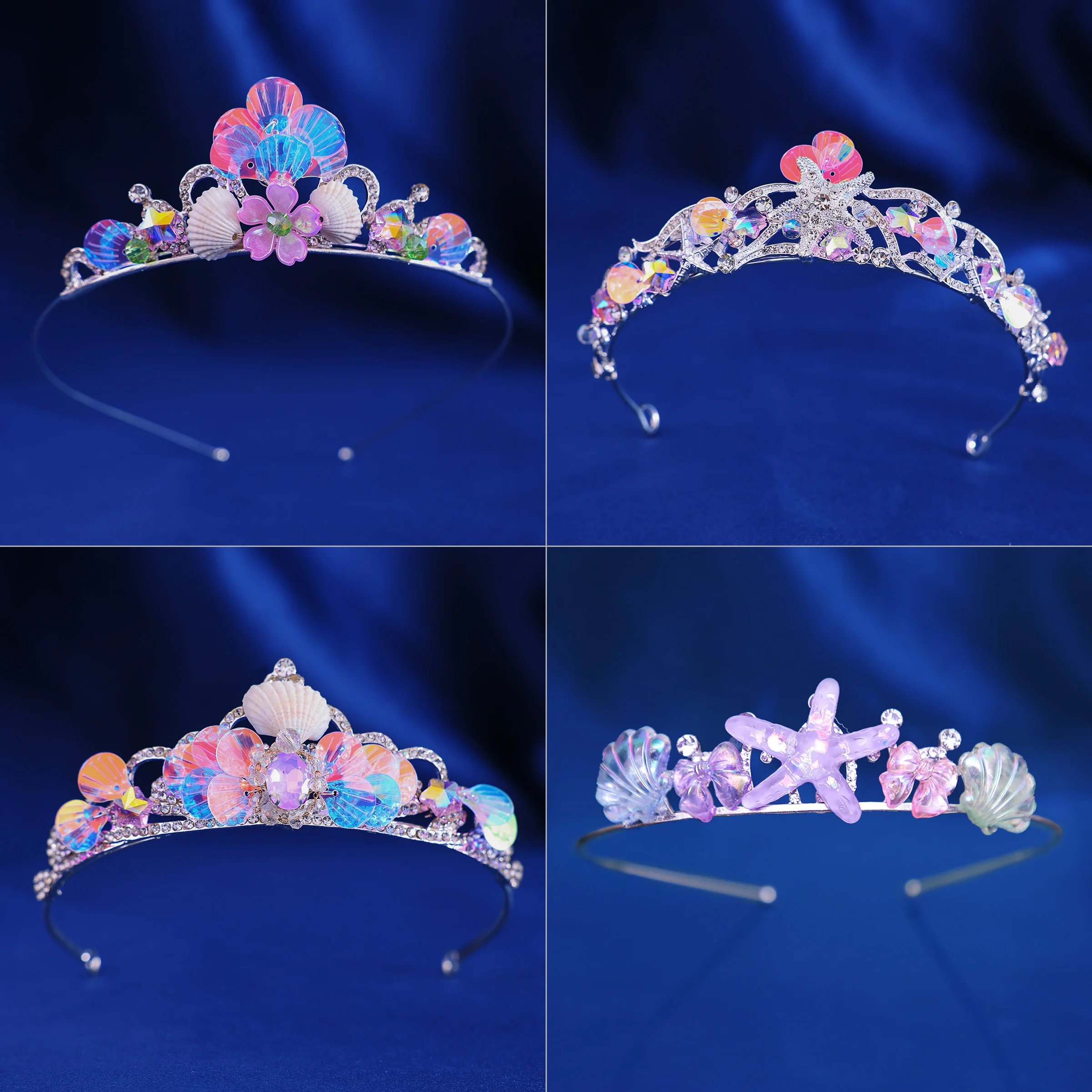 Diadème Couronne Sirène – Accessoire Fête Anniversaire, Thème Marin, étoile De Mer, Pour Fille Femme