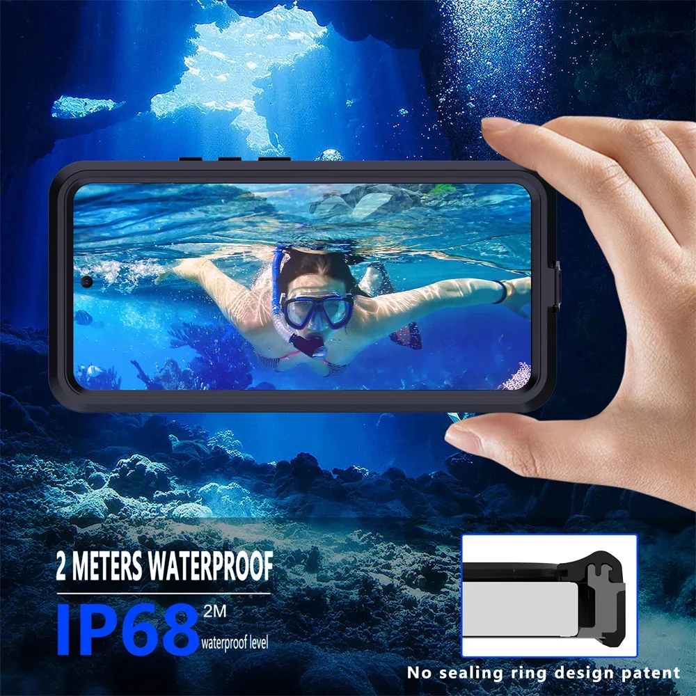 IP68CASE Custodia Impermeabile per Redmi Note 13 Pro 5G, Protezione dello Schermo Integrata a 360 ° corpo intero Antiurto Antipolvere Antineve per