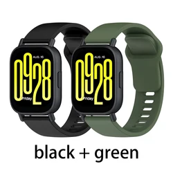 Enhanced Silicone Strap for Smartwatch - 22mm Sport Band Bracelet in Vibrant Colors (Black - green)