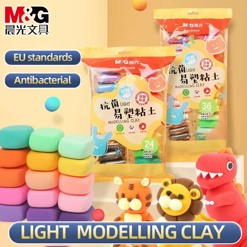 

Разноцветная глина для моделирования M & G 36 шт., детская мягкая сухая на воздухе глина с инструментами для скульптурирования, аксессуары, ручное искусство, подарки для ребенка