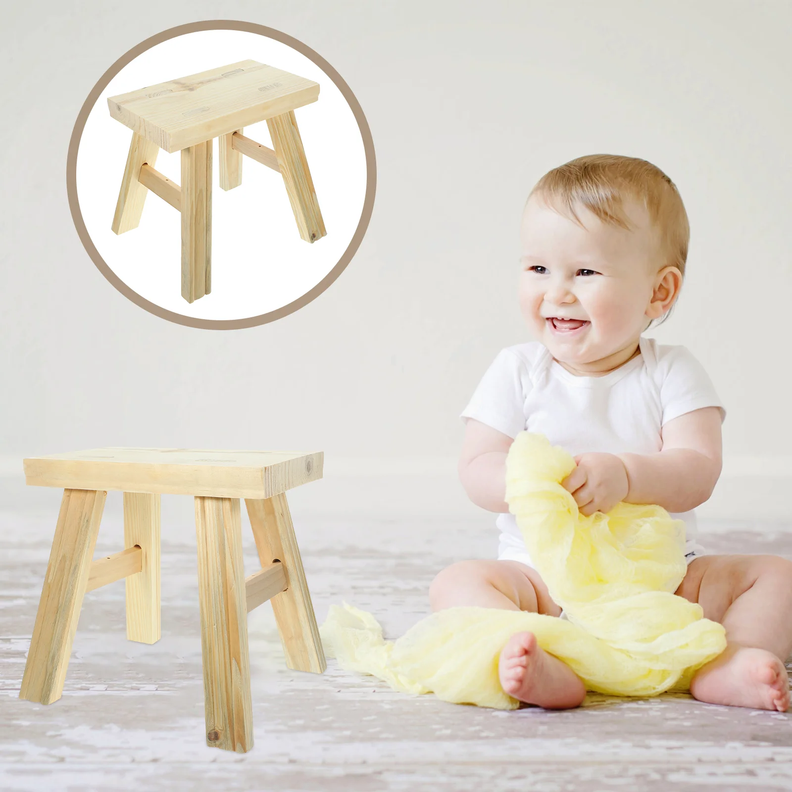 

Утолщенный деревянный табурет, детская мини-кроватка для малышей, маленький размер для купания в туалете