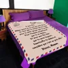 Premium Blanket to My Daughter Son French Letters Pattern Reversible Flannel Wall Tapestry Sofa Blanket Decor Home Textiles 2