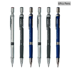 Enhanced Mechanical Pencil Set with 2B Colorful Lead Refills (6Pcs pencils A)