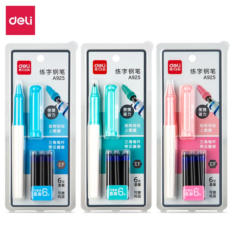 

Deli EF Nib Erasable Blue Ink Fountain Pen Office Pen School Student Office Supplies High-quality Pen Stationery Cute Pen