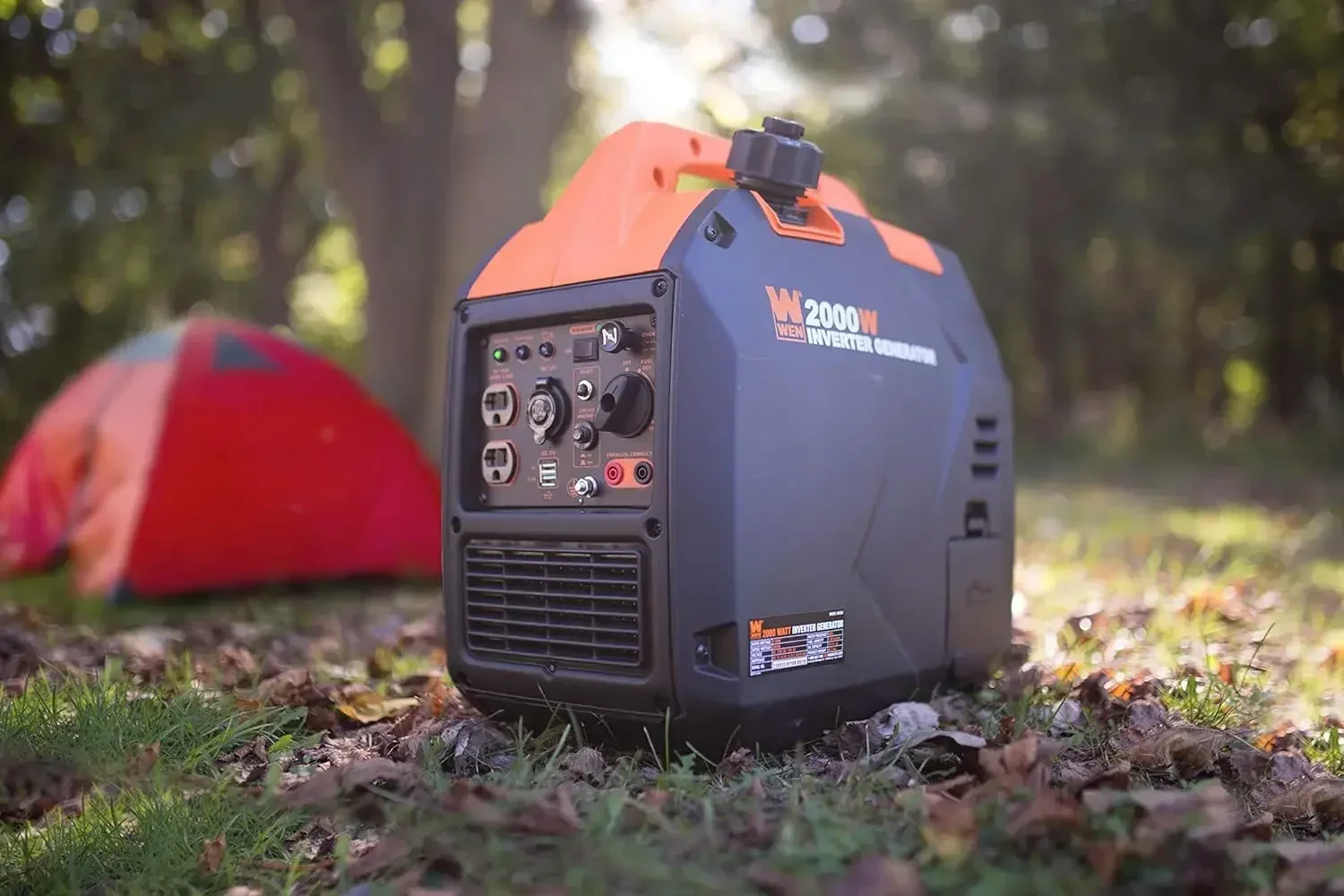 New 56203i Super Quiet 2000-Watt Portable Inverter Generator w/Fuel Shut Off, CARB Compliant, Ultra Lightweight, Black/Orange