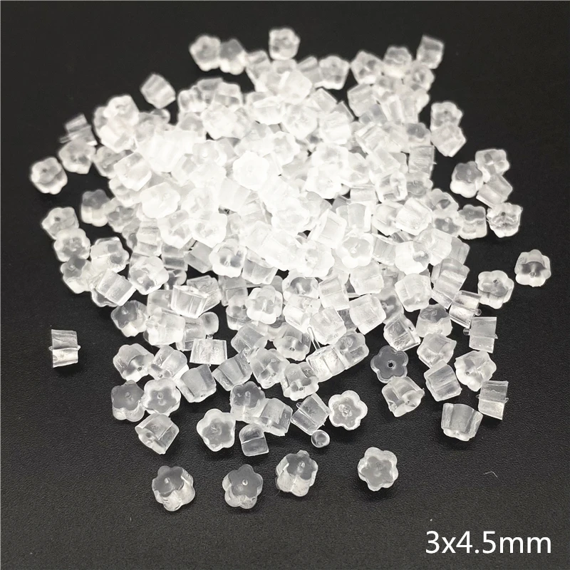 ZHUKOU 200pcs/lot Clear Soft Silicone Rubber Earring Backs Safety Rubber  Stopper Jewelry Accessories DIY Ear Plugging model:VE86