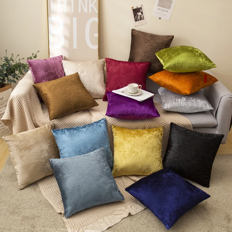 

45*45cm Corduroy Fabric Throw Pillow Case Throw Pillow Cover Soft Solid Decorative Square Cushion Case For Sofa Bedroom Car Home