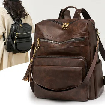 Borsa zaino da donna in PU grande da donna moda nappa in pelle pu zaino da viaggio borsa borse a tracolla da donna firmate impermeabili