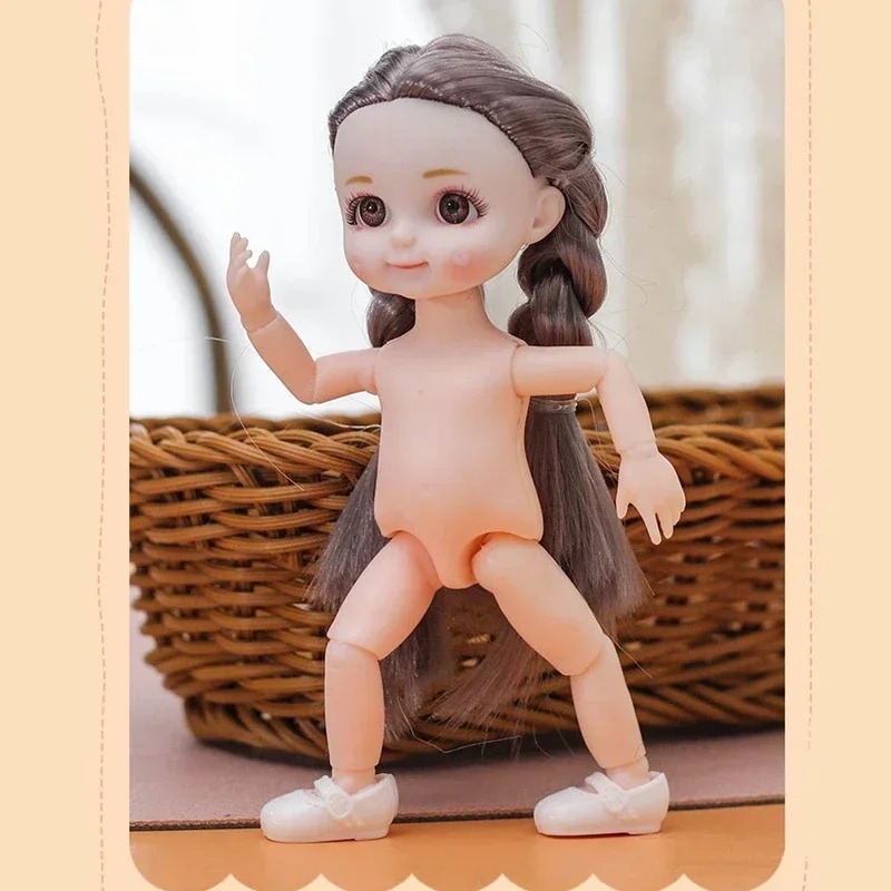 Bjd Doll 16CM 13 Movable Joints Cute Smile Face Shape and Bunny Ears Clothes Suit Toy Best Gift for Kids - 6