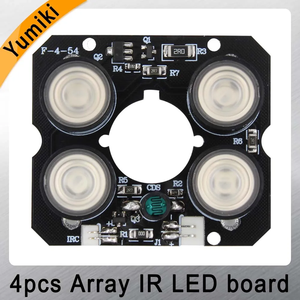 Yumiki 4*array IR led Spot Light Infrared 4x IR LED board for CCTV cameras night vision (52mm diameter)