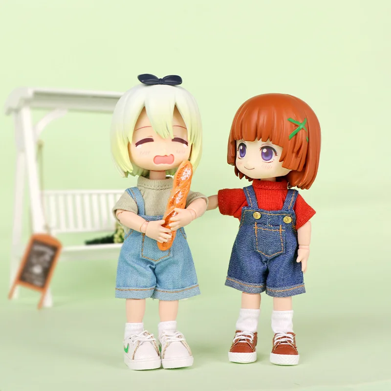 Ob11 Doll Clothes Fashion Tops Jeans Sweatshirt Cool Sleeveless High Neck Sweater Suspenders Shorts For 1/12 Bjd Dolls Accessory 4