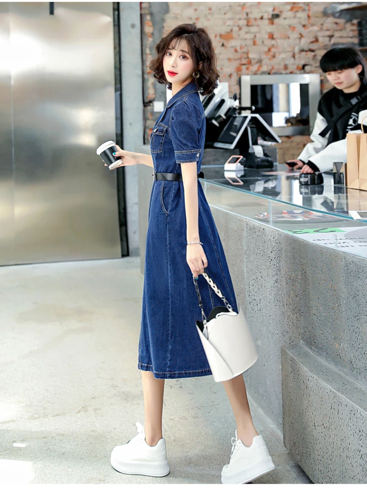 2023 Summer Women's Dresses Korean Chic and Elegant Fancy Women Denim Dress  Vintage Luxury Loose Plus Size Short Dresses - AliExpress