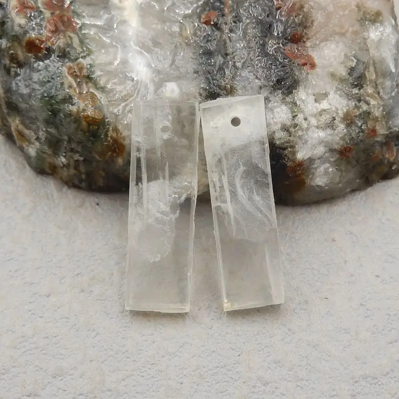 Natural Stone Nugget Moon Stone Pair Beads 22x7x3mm 2g Fashion Jewelry Women Earrings Accessories Mother's Day