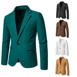 New Fashion Men's Suede Nap Leisure Slim Suit Jacket High Quality Casual Man Blazers Jacket Coat Men Single Button Blazer B08