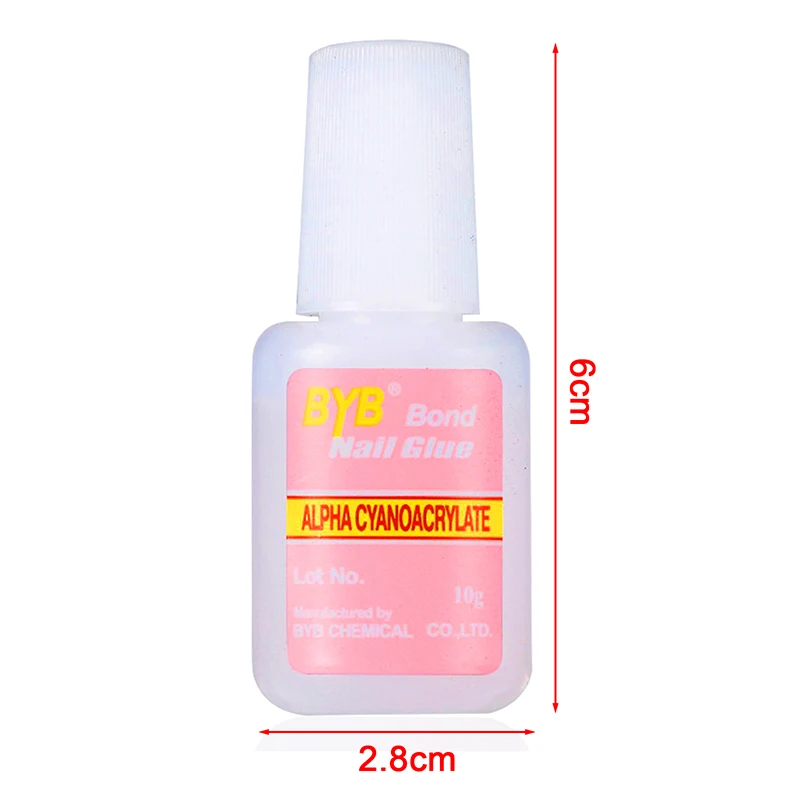 Nail Glue 10g Nail Glue Applicator Brush Fake Nails Clear Strong Glue Manicure Fast Drying False Tips