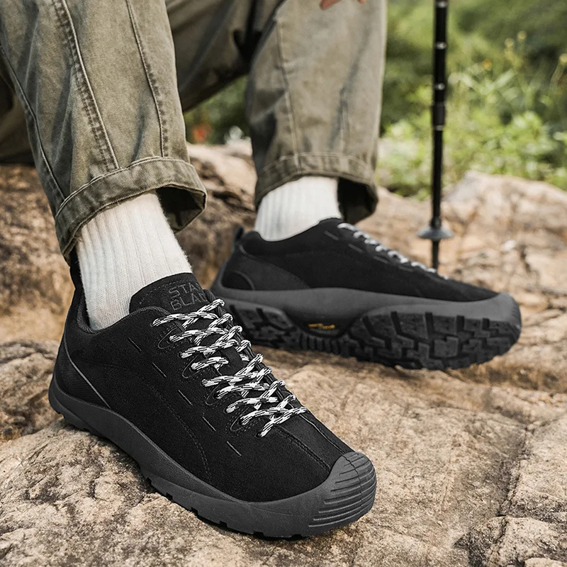 2025 High Quality Mens Hiking Shoes Outdoor Low Ankle Hunting Trekking Sneakers Plus Size Suede Leather Men Tourism Travel Shoes 5