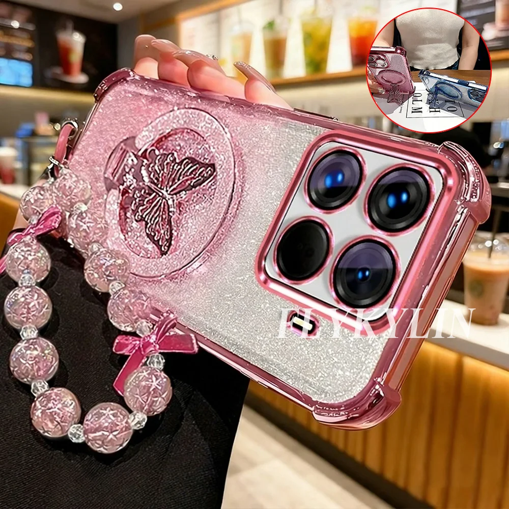 Pearl Bracelet Shock Absorbing Protective Shell with Butterfly Bracket