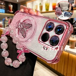 Pearl Bracelet Shock Absorbing Protective Shell with Butterfly Bracket - Samsung S26Edge (2)
