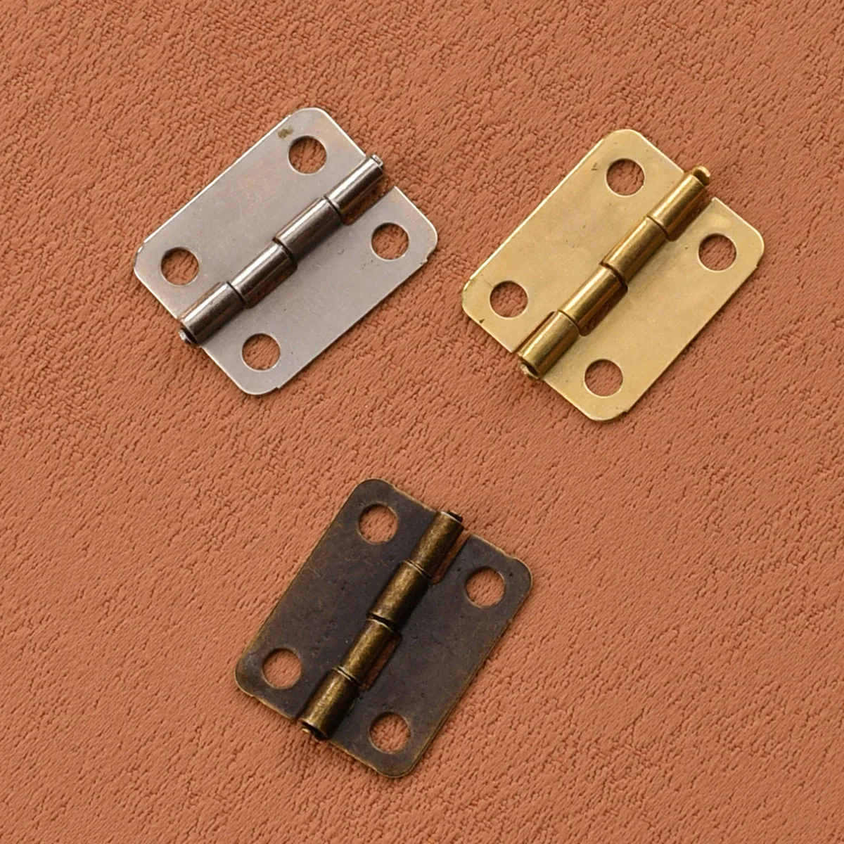New Chinese 6-point fillet antique bronze iron flat hinge wooden box hinge packaging 18*15mm