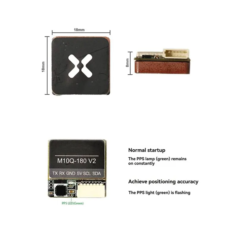 FPV 드론 GPS 모듈 M10Q-180 V2 IST8310 듀얼 프로토콜 NMEA/UBLOX 지원 GPS+ GLONASS+ BDS 정밀 위치 측정 나침반