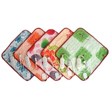  220V Electric Heating Pad Blanket 40x40cm Pet Mat Bed Cat Dog Winter Warmer Pad Home Office Chair Heated Mat Random Patterns 