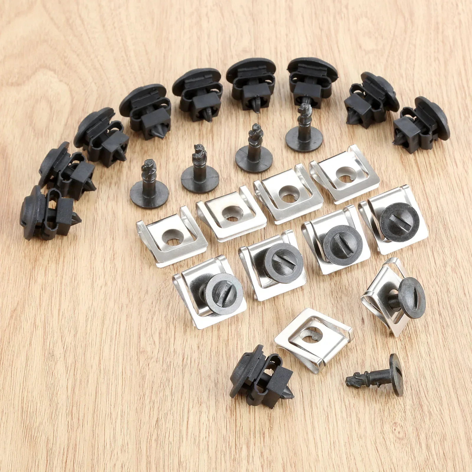 OAUTOO 10 Sets Under Tray Engine Cover U Nut & Screw Fasteners Compatible with Audi 8K0-805-121 8K0-805-922A