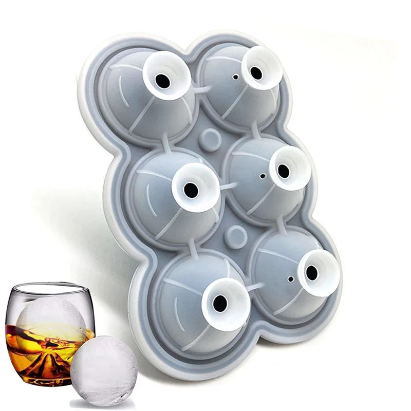 4 Pcs Stampi Rotondi Per Cubetti Di Ghiaccio,Stampo Per Cubetti Di Ghiaccio Con Imbuto Tondo,Cubetti Di Ghiaccio In Silicone Per Whisky, Cocktail, Bevande, Vino