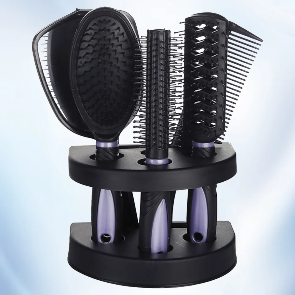 

5 Hair Combs Set， Professional Salon Hair Cutting Sets Hairdressing Styling Tool Mirror And Holder Stand Set Dressing