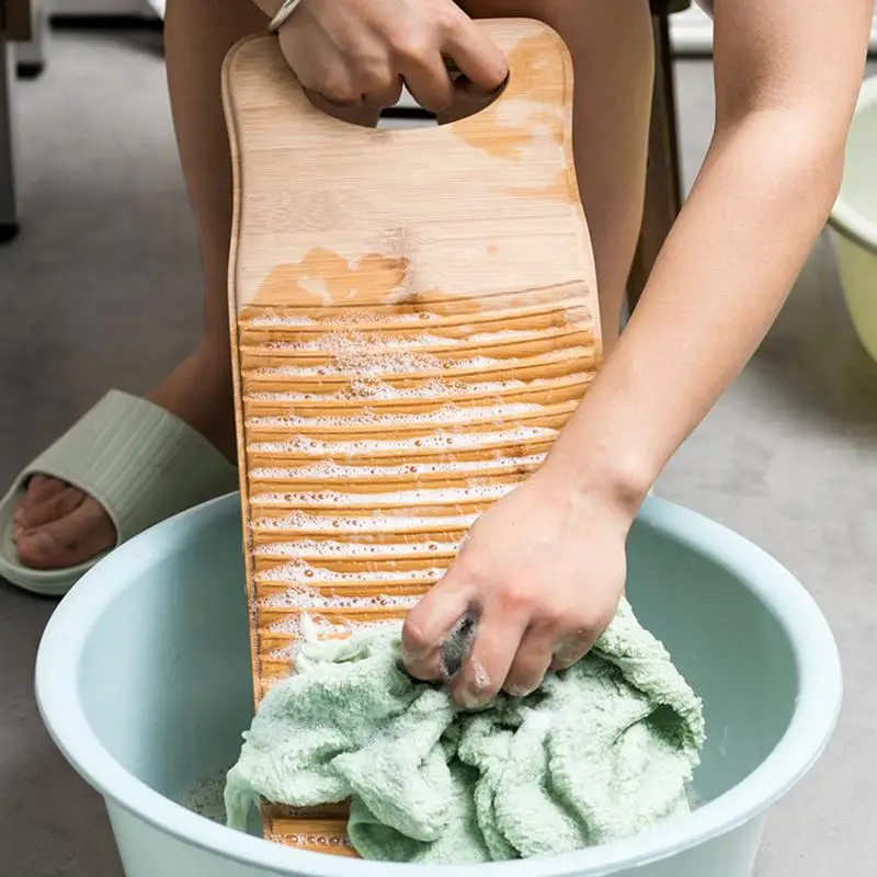 

Wood Hand Wash Board For Laundry Travel Portable Thicken Mini Washboard Non Slip Laundry Accessories Washing Clothes Washboard