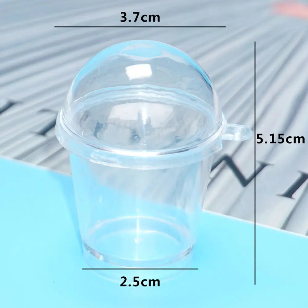 10Pcs Disposable Miniature Frappuccino Cup Home & Kitchen Ice Cream Cups Cover Lid Cake Decorating Plastic Baking Pastry Tools