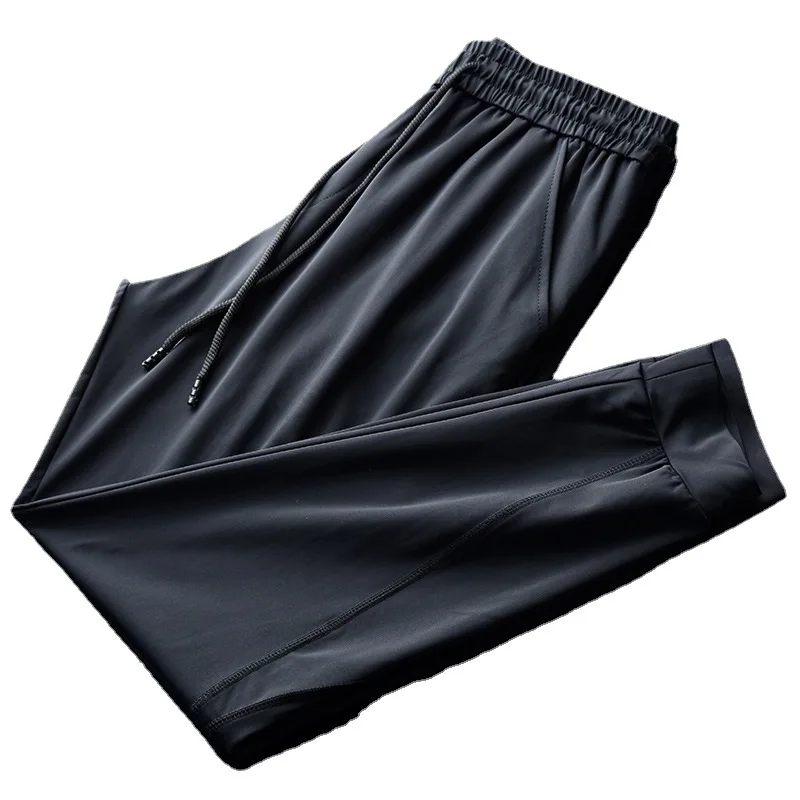 

Men's Summer Slim Fit Ice Silk Casual Sports Pants 9-Minute Trousers Trendy Brand Sweatpants
