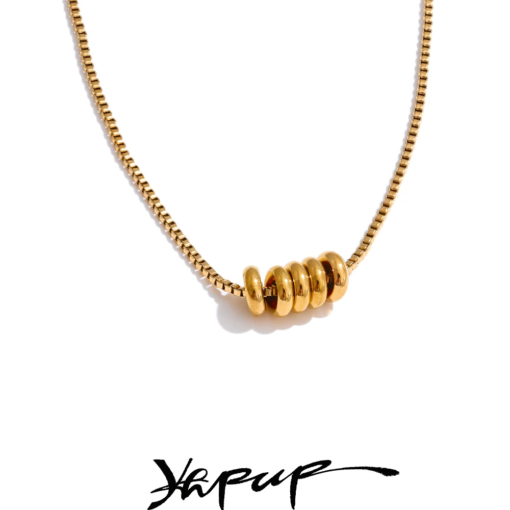 Yhpup Zirconia Necklace 316L Stainless Steel