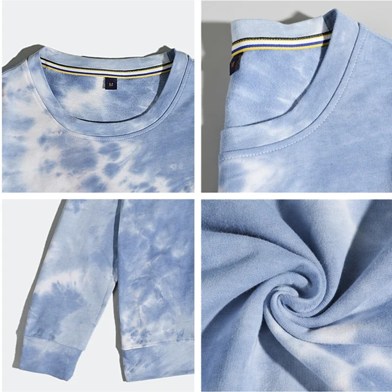 Women's Loose Large Size Long-sleeved Sweater 2023 New Fashion Tie-dye Printing Round Neck Sweater Women Fall/winter New Style