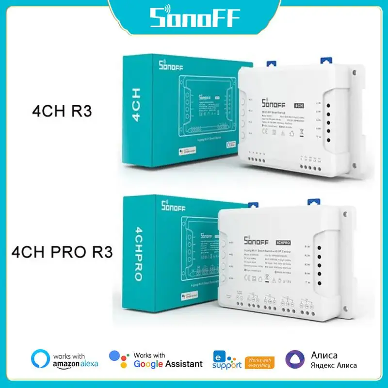 Sonoff 4Ch Pro R3 10A /Gang 4 Canali Wifi Smart Switch 433 Mhz Rf Remote Wifi Lights Switch Supporta 4 Dispositivi Funziona Con Alexa