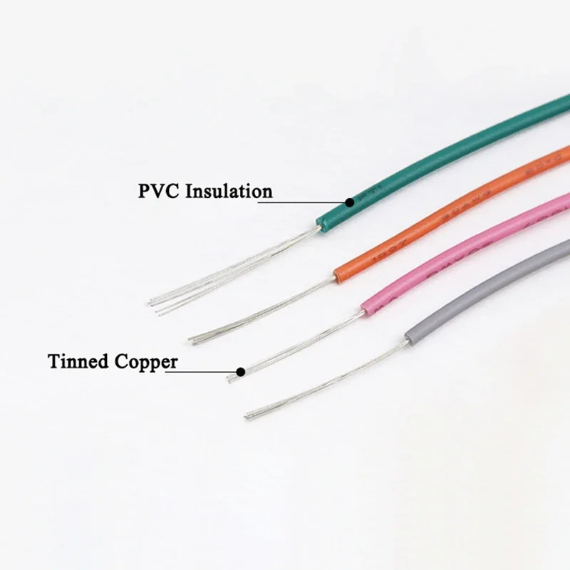 （5 Colors Mix Kit）UL1007 Wire PVC Insulation Tinned Copper Cable Stranded Electrical Line 30/28/26/24/22/20/18/16 AWG PCB Wire image 3