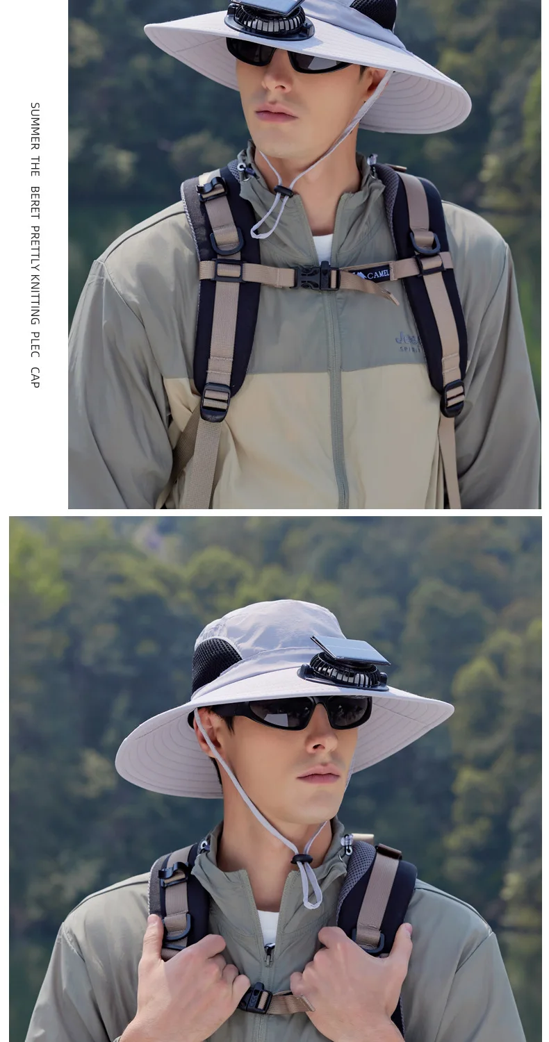 Sonnenhut Mit Solarventilator Und Usb-ladung Für Outdoor_voghion.com