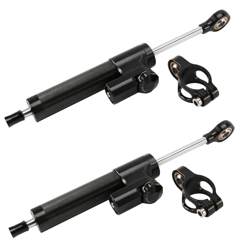 

2X Universal Steering Damper Motorcycle Stabilizer Linear Reversed Safe Control CNC For Yamaha MT09 MT07 YZF R1 R6 Black