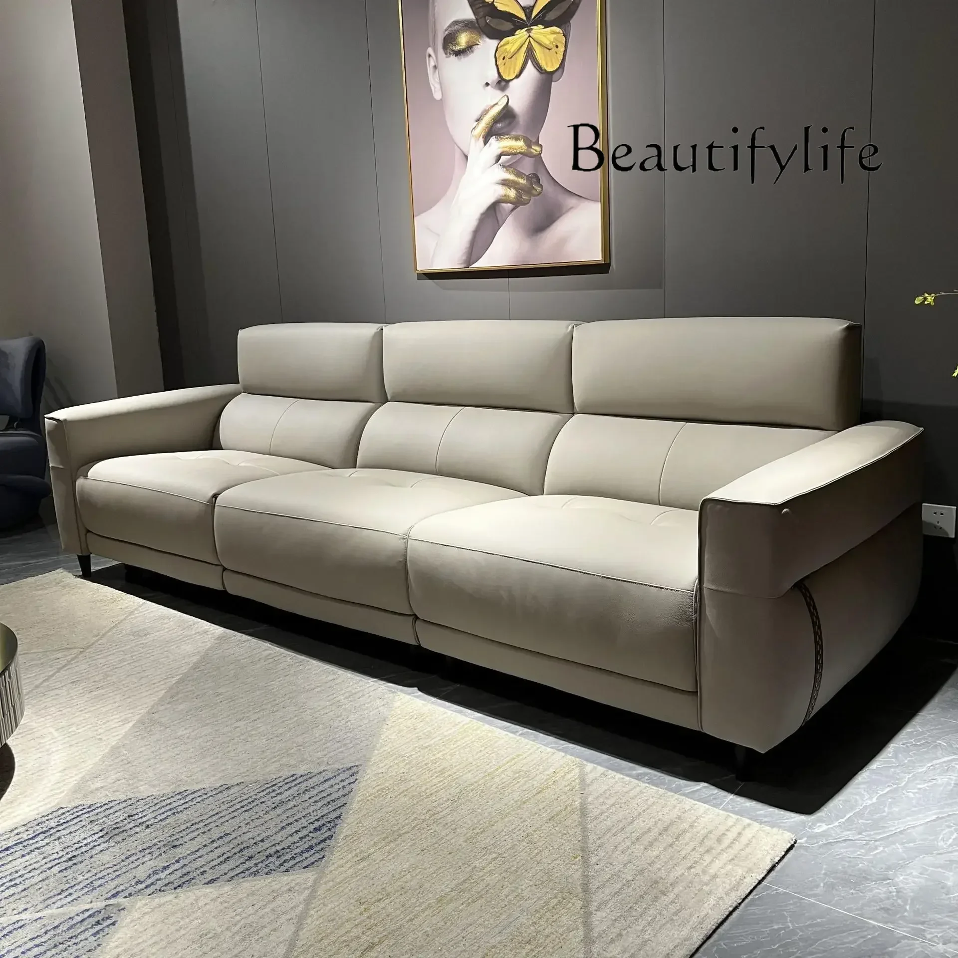 S Minimalist Elegant Sofas Leather Nordic Sectional Sofa Lazy Living ...