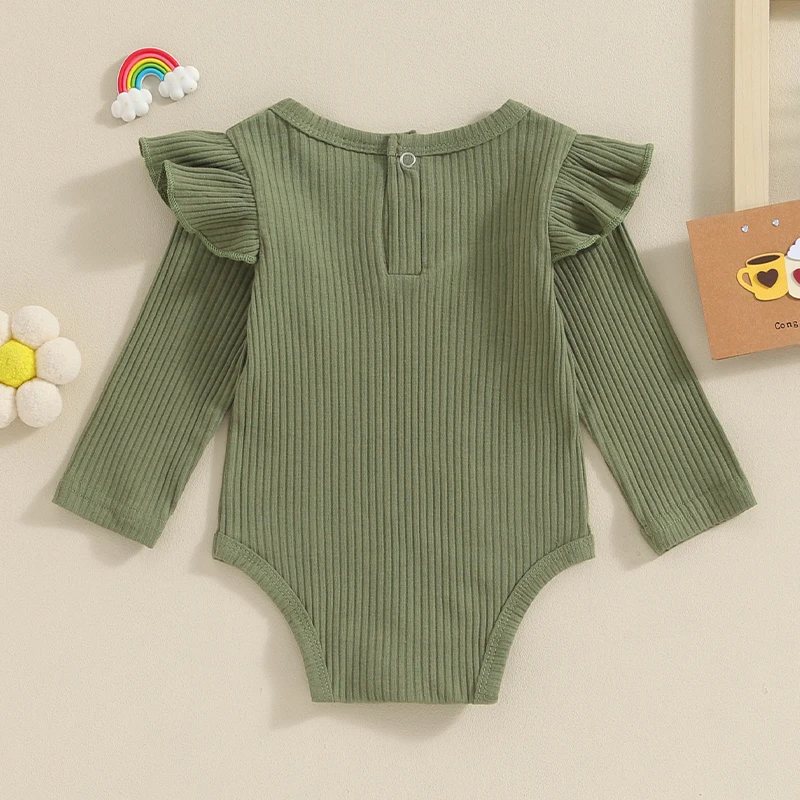 Newborn Infant Baby Girls Knit Ribbed Solid Romper Long Sleeve Button Warm Autumn Spring Toddler Clothes Jumpsuits 0-24M baby rompers,baby jumpsuit,cotton jumpsuit,baby clothing,cotton onesies